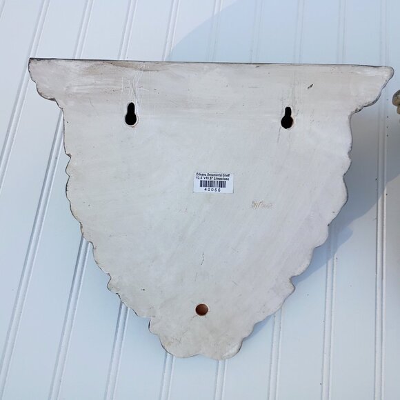 Orleans Ornamental Shelf Wall Sconce with Antique Finish Feather Detail Vtg Pair - Picture 9 of 14